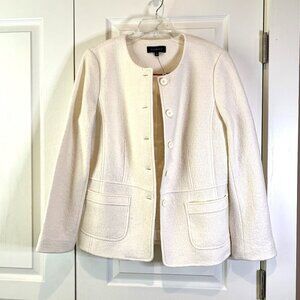 NWT Talbots Boiled Wool Jacket, Fully Lined, Cream - Size 12